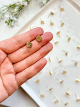 Load image into Gallery viewer, 18K Real Gold/925 Sterling Silver Plated Hexagon with 925 Sterling Silver Stud Posts