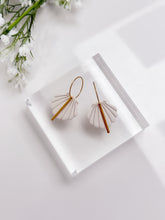 Load image into Gallery viewer, The Shell Hoops In Ivory White (also in silver)