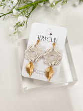 Load image into Gallery viewer, The Corduroy Flower Dangles in Ivory White