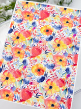 Load image into Gallery viewer, Transfer Paper 439 Orange Watercolor Flowers | Image Water Transfer