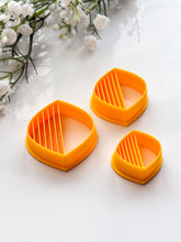 Load image into Gallery viewer, Rounded Rhombus Half Lined Polymer Clay Cutter