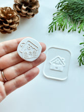Load image into Gallery viewer, Gingerbread House Festive Acrylic Texture Tile | Acrylic Embossing Stamp