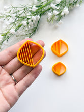 Load image into Gallery viewer, Rounded Rhombus Half Lined Polymer Clay Cutter