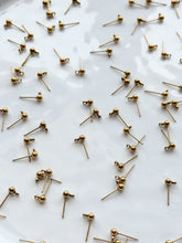 Load image into Gallery viewer, Long Lasting PVD Vacuum Plated 18K Gold Water-Resistant Stainless Steel Ball End Posts with Horizontal Loop (Option B) 50pcs/bag