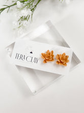 Load image into Gallery viewer, The Statement Flower Studs in Mustard Yellow