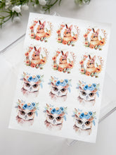Load image into Gallery viewer, Transfer Paper 457 Floral Bunny & Owl | Image Water Transfer