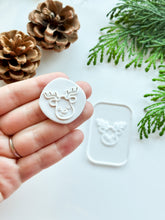 Load image into Gallery viewer, Rudolf the Reindeer Festive Acrylic Texture Tile | Acrylic Embossing Stamp