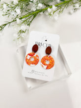 Load image into Gallery viewer, The Orange Circle Donut Earrings (also in silver)