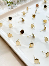 Load image into Gallery viewer, 18K Real Gold Plated Hexagon Posts with 925 Sterling Silver Stud Posts

