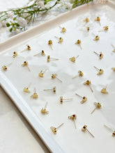 Load image into Gallery viewer, 18K Real Gold / 925 Sterling Silver Plated Heart Posts with 925 Sterling Silver Stud Posts