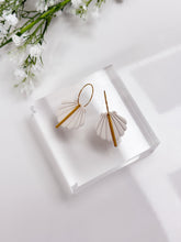 Load image into Gallery viewer, The Shell Hoops In Ivory White (also in silver)