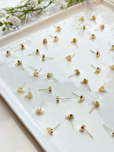 Load image into Gallery viewer, 18K Real Gold / 925 Sterling Silver Plated Heart Posts with 925 Sterling Silver Stud Posts