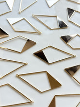 Load image into Gallery viewer, 18K Gold Plated Rhombus Pendant Bezel with One Hole