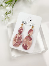 Load image into Gallery viewer, The Oval Duo in Pink Marble (also in silver)