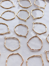 Load image into Gallery viewer, 18K Gold Plated Organic Circle Bezel Pendant with One Hole