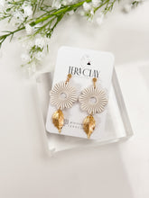 Load image into Gallery viewer, The Corduroy Flower Dangles in Ivory White
