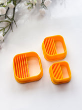 Load image into Gallery viewer, Square Half Lined Polymer Clay Cutter
