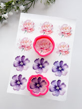 Load image into Gallery viewer, Transfer Paper 460 Peony & Purple Flower | Image Water Transfer