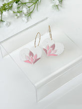 Load image into Gallery viewer, The Lotus Heart Hoops (One-of-a-kind)