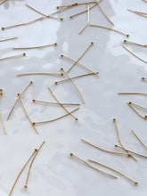 Load image into Gallery viewer, 18K Gold Plated Brass Ball Pins 50 pcs/bag