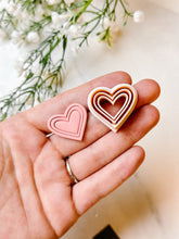 Load image into Gallery viewer, Double Embossed Heart Polymer Clay Cutter