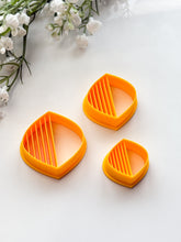 Load image into Gallery viewer, Rounded Rhombus Half Lined Polymer Clay Cutter