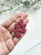 Load image into Gallery viewer, The Triple Heart Dangles (also in silver)