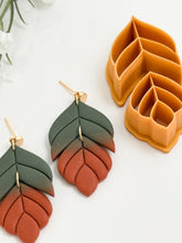 Load image into Gallery viewer, Duo Leafy Art Deco Dangle Polymer Clay Cutter