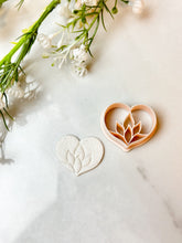 Load image into Gallery viewer, Lotus Heart Polymer Clay Cutter
