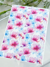Load image into Gallery viewer, Transfer Paper 299 Red & Blue Watercolor Flowers | Image Water Transfer