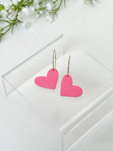 Load image into Gallery viewer, The Hot Pink Heart Hoops (also comes in silver)