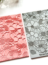 Load image into Gallery viewer, Florals Rubber Texture Mat for Polymer Clay