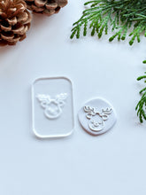 Load image into Gallery viewer, Rudolf the Reindeer Festive Acrylic Texture Tile | Acrylic Embossing Stamp