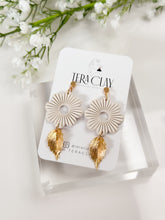 Load image into Gallery viewer, The Corduroy Flower Dangles in Ivory White