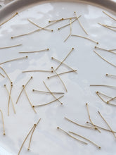 Load image into Gallery viewer, 18K Gold Plated Brass Ball Pins 50 pcs/bag