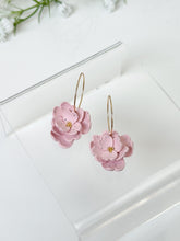 Load image into Gallery viewer, The Pink Statement Flower Hoops
