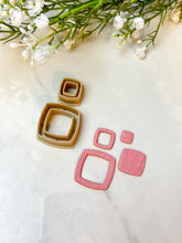 Load image into Gallery viewer, Duo Rounded Square Skinny Donut Set Polymer Clay Cutter Set