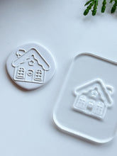 Load image into Gallery viewer, Gingerbread House Festive Acrylic Texture Tile | Acrylic Embossing Stamp