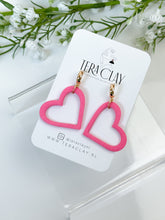 Load image into Gallery viewer, The Hot Pink Heart Hoops (also in silver)