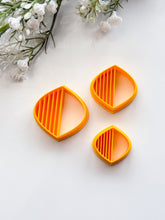 Load image into Gallery viewer, Rounded Rhombus Half Lined Polymer Clay Cutter