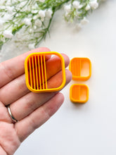 Load image into Gallery viewer, Square Half Lined Polymer Clay Cutter