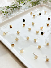 Load image into Gallery viewer, 18K Real Gold Plated Circle Posts with 925 Sterling Silver Stud Posts

