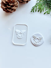Load image into Gallery viewer, Rudolf the Reindeer Festive Acrylic Texture Tile | Acrylic Embossing Stamp