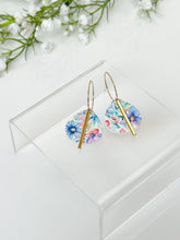Load image into Gallery viewer, The Colorful Floral Drop Hoops