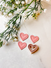 Load image into Gallery viewer, Double Embossed Heart Polymer Clay Cutter