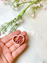 Load image into Gallery viewer, Lotus Heart Polymer Clay Cutter