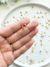 Load image into Gallery viewer, Long Lasting PVD Vacuum Plated 18K Gold Water-Resistant Stainless Steel Ball End Posts with Horizontal Loop (Option B) 50pcs/bag