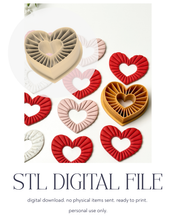Load image into Gallery viewer, -STL Digital File- Cordoroy Heart Donut Polymer Clay Cutter PCC1772