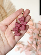 Load image into Gallery viewer, The Triple Heart Dangles (also in silver)