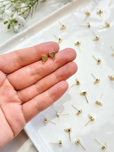 Load image into Gallery viewer, 18K Real Gold / 925 Sterling Silver Plated Heart Posts with 925 Sterling Silver Stud Posts